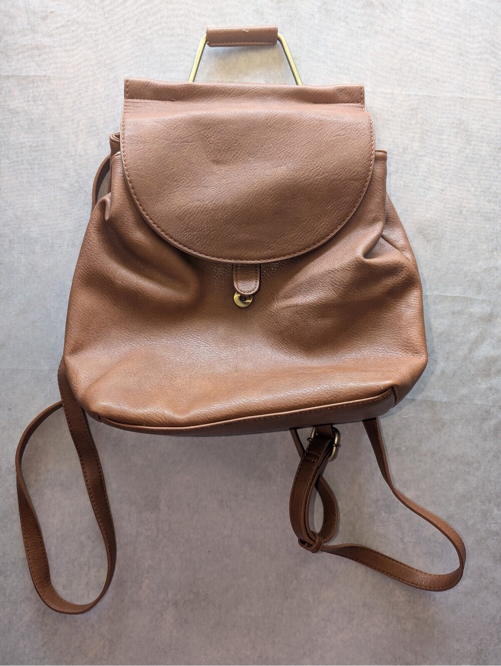 Antik Kraft Vegan Leather Backpack purse with Leopard print inside - Picture 5 of 6